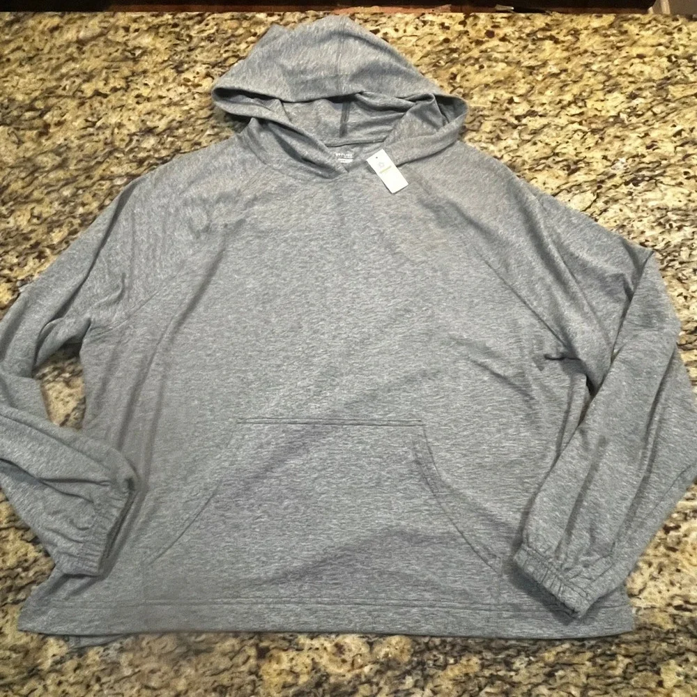 NEW OFFLINE by Aerie Real Me Hoodie Grey Heathered Long Sleeve Sweatshirt M